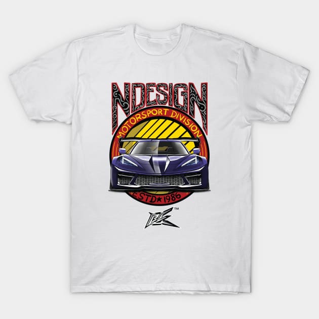 corvette c8 stingray widebody violet T-Shirt by naquash